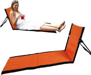Beach Lounge Chair, Reclining Beach Mat, Camping Folding Chair, Beach Mat with Back Rest, Outdoors Relaxing Chairs Beach Mat with Backrest for Camping Beach Road Trips