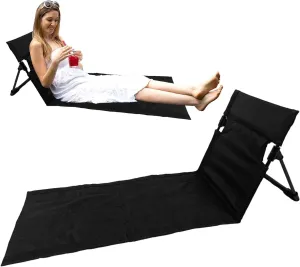 Beach Lounge Chair, Reclining Beach Mat, Camping Folding Chair, Beach Mat with Back Rest, Outdoors Relaxing Chairs Beach Mat with Backrest for Camping Beach Road Trips