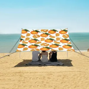 Beach Shade Tent with UPF50  UV Protection,Cartoon Tangerine Lightweight Camping Sun Shelter for Outdoor,Camping Trips, Fishing, Backyard,Picnics,Easy Set Up and Carry 9x10.5 FT