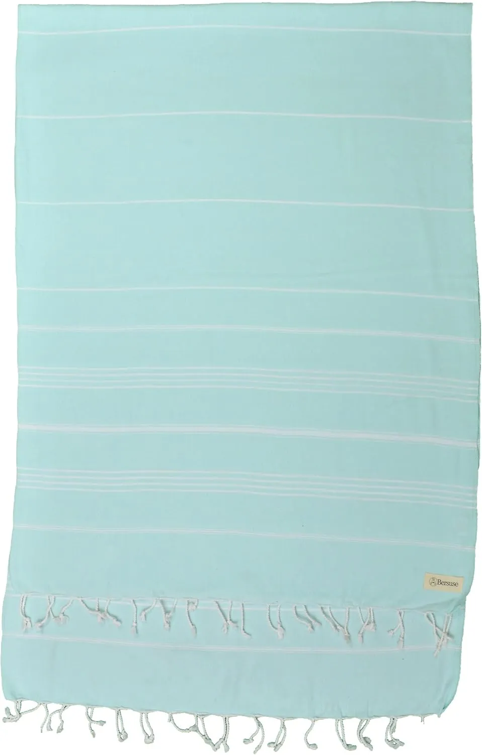 Bersuse Towels Anatolia XL Beach Blanket Throw Blanket Turkish Towel 100% Cotton Extra-Large Quick-Dry Lightweight Premium Peshtemal Towel - 61x82 Inches, Aqua Marine
