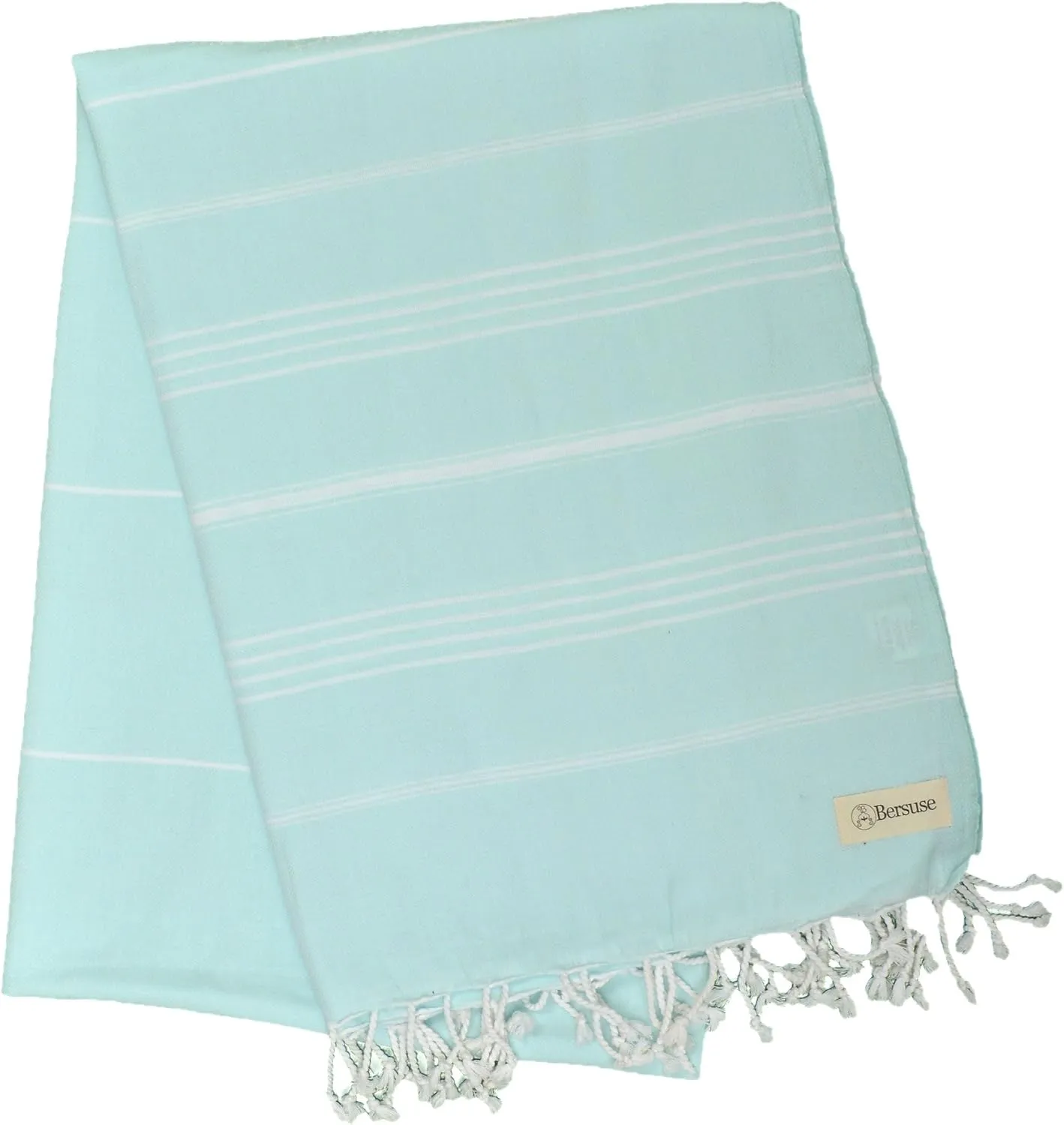 Bersuse Towels Anatolia XL Beach Blanket Throw Blanket Turkish Towel 100% Cotton Extra-Large Quick-Dry Lightweight Premium Peshtemal Towel - 61x82 Inches, Aqua Marine