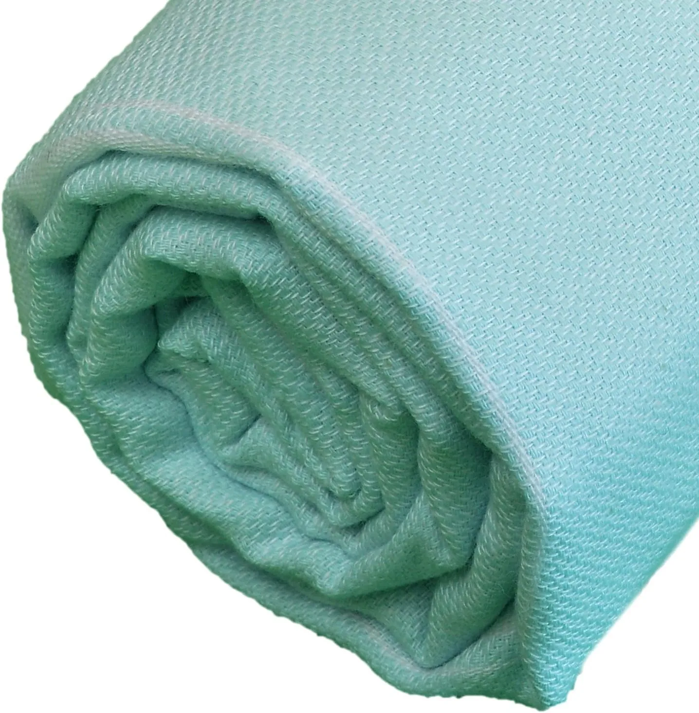 Bersuse Towels Anatolia XL Beach Blanket Throw Blanket Turkish Towel 100% Cotton Extra-Large Quick-Dry Lightweight Premium Peshtemal Towel - 61x82 Inches, Aqua Marine