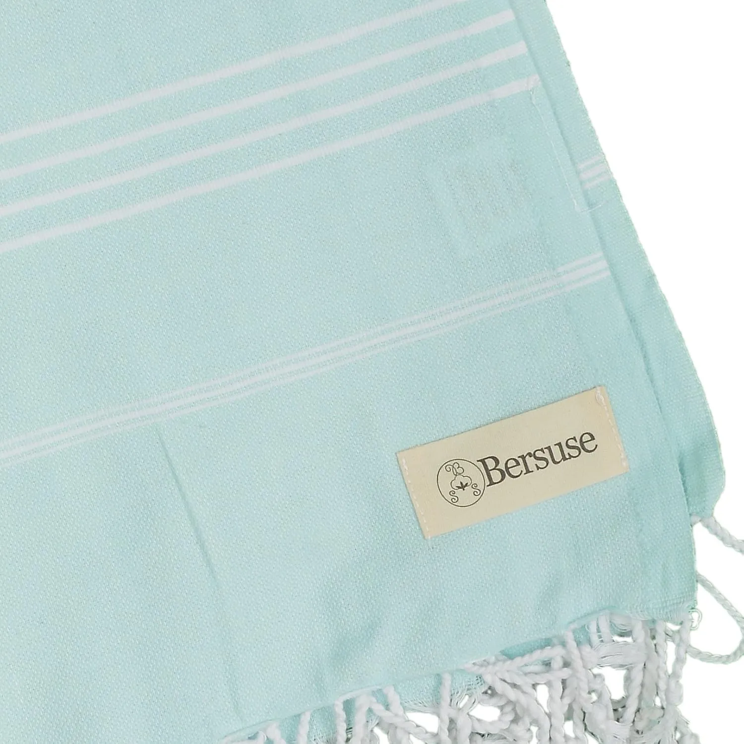 Bersuse Towels Anatolia XL Beach Blanket Throw Blanket Turkish Towel 100% Cotton Extra-Large Quick-Dry Lightweight Premium Peshtemal Towel - 61x82 Inches, Aqua Marine