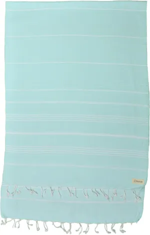 Bersuse Towels Anatolia XL Beach Blanket Throw Blanket Turkish Towel 100% Cotton Extra-Large Quick-Dry Lightweight Premium Peshtemal Towel - 61x82 Inches, Aqua Marine
