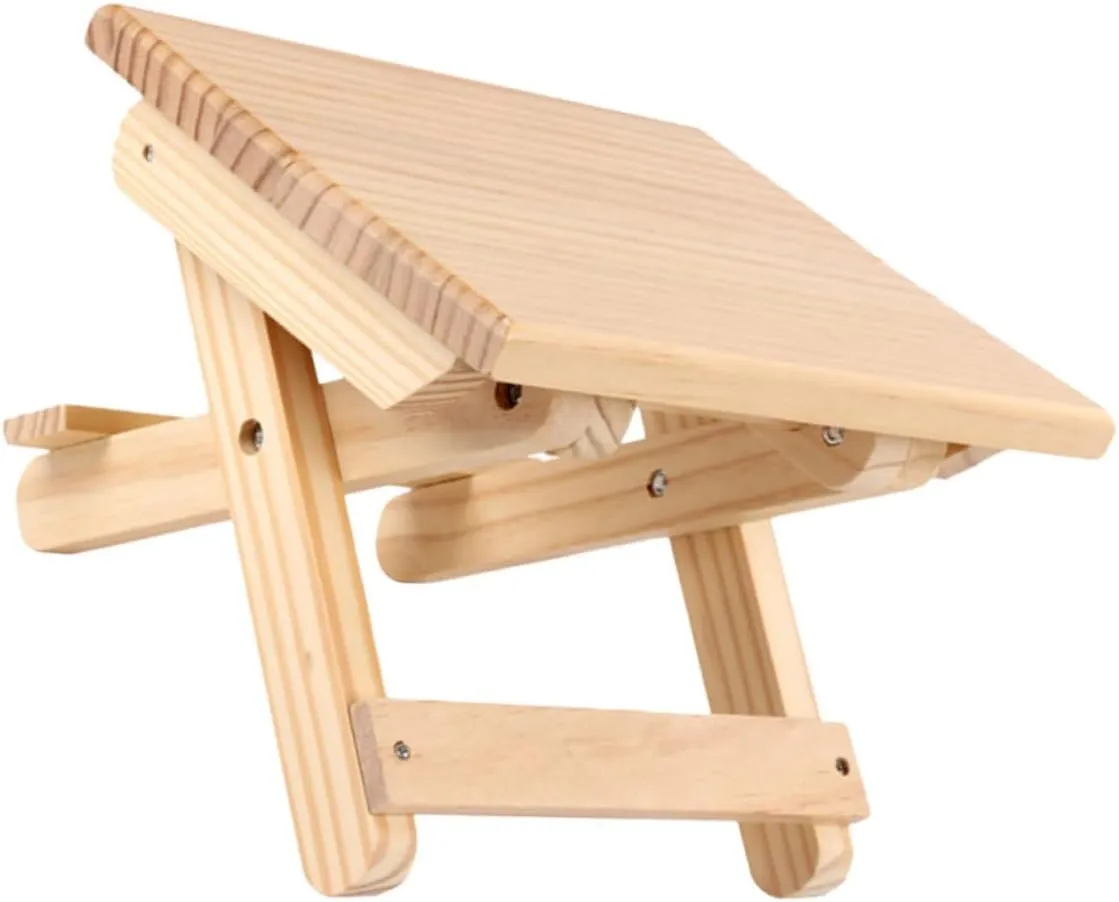 BESPORTBLE 1pc Wooden Folding Stool Compact Portable Foldable Taboret for Use Lightweight Fishing Chair for Picnics Parks and Travel Light Yellow