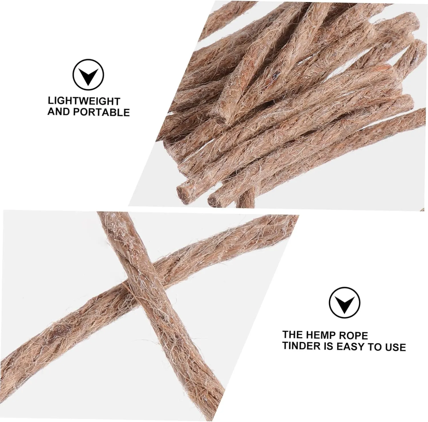 BESPORTBLE Picnic Barbecue Rope Bright Fire Rod Novelty Burner Survival Jute Fire Starter Hiking Fire Rope Camping