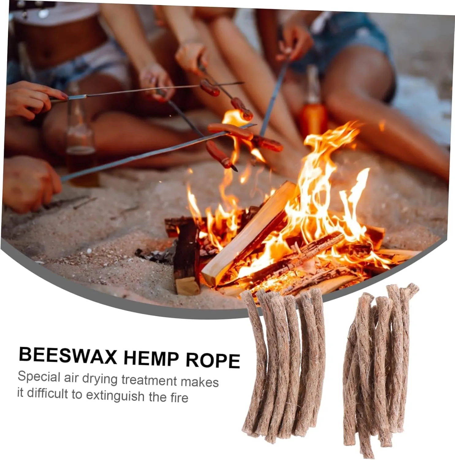 BESPORTBLE Picnic Barbecue Rope Bright Fire Rod Novelty Burner Survival Jute Fire Starter Hiking Fire Rope Camping