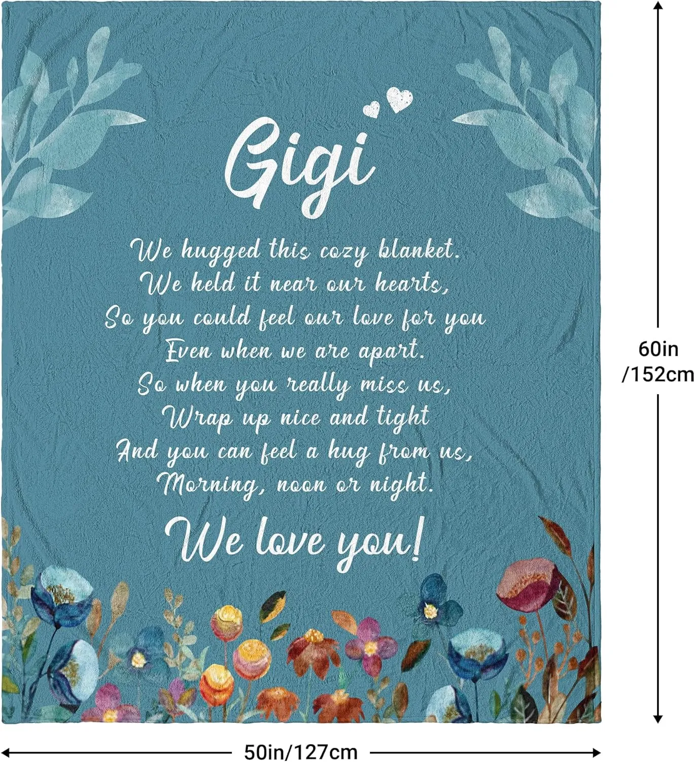 Best Gigi Ever Gifts, Gigi Birthday Gifts for Grandma from Grandkids, Granny Gifts, Grandmother Gift Throw Blanket 60”x50”