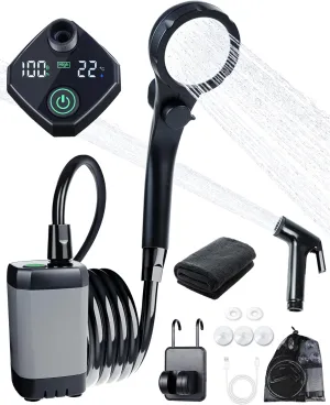 Beviliu Portable Shower, 6000mAh Rechargeable Portable Shower for Camping with USB Cable Outdoor Shower Portable Shower Head, Car Camping Gear, Pet Bathing Dog Shower, Portable Camping Shower