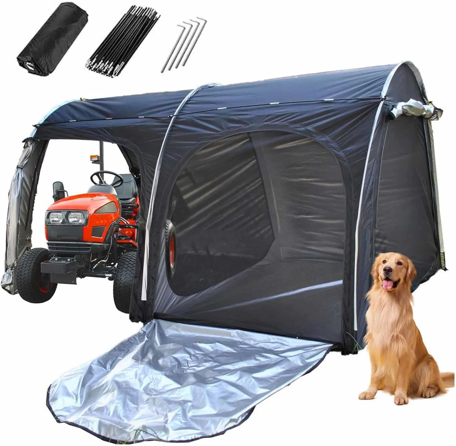 Bike Storage Tent with Ventilation Mesh Outdoor Bike Storage with Double Doors for 5-7 Bikes Bicycle Cover Bike Tent