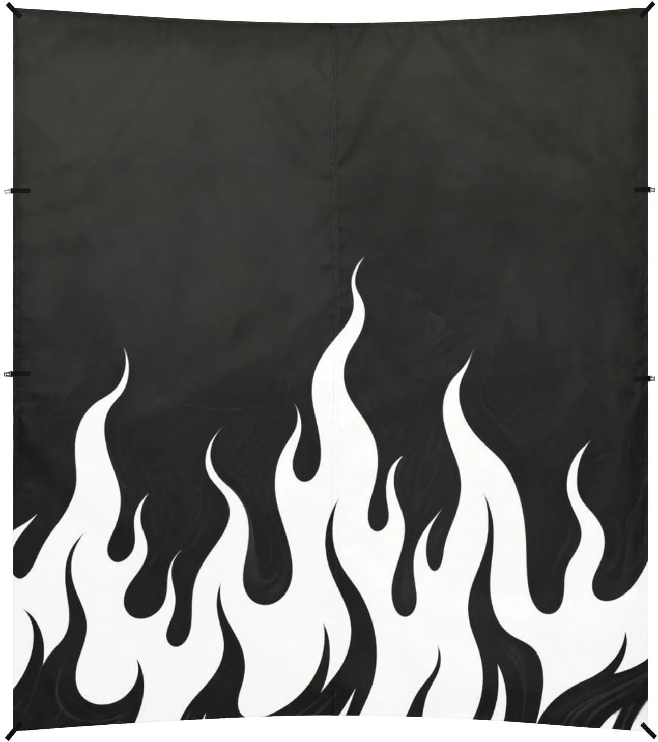 Black Fluorescent Cool Flame White Foldable Beach Cabana UPF50  Lightweight Sun Shade with Sandbags, Sand Shovel, Poles for Family Travel