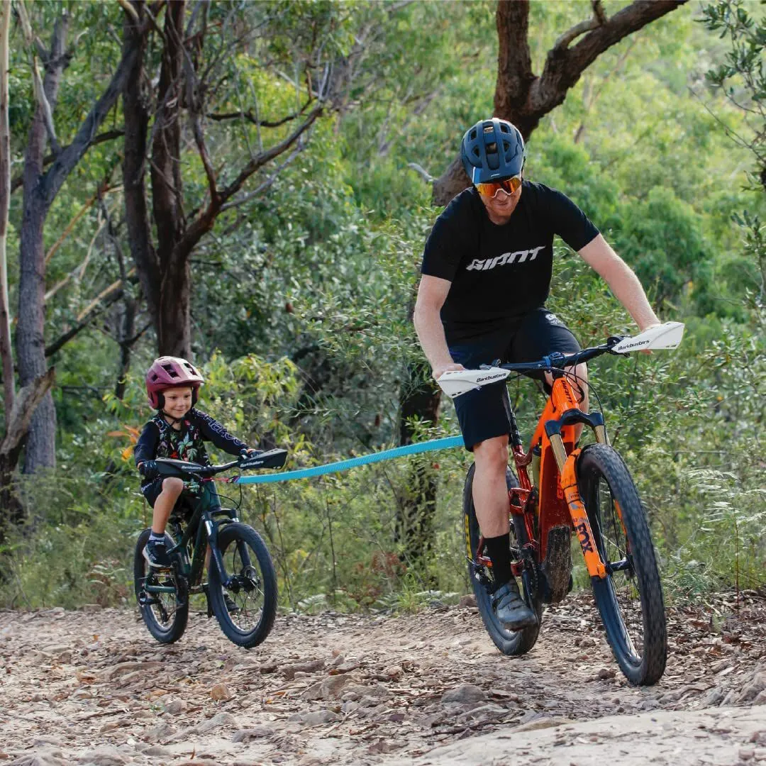 Black MTB Bicycle Tow Rope - Bungee Tow Strap for Kids & Family Cycling Uphill Assist