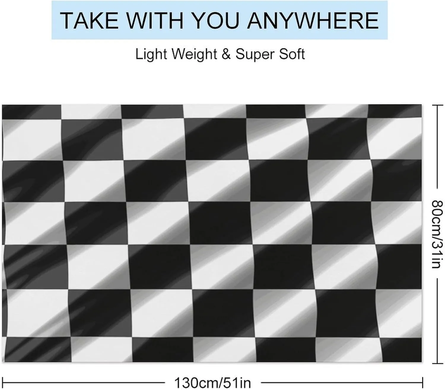 Black White Race Checkered Flag Beach Towel 31X51" Quick Dry Bath Towels Lightweight Sand Free Pool Bath Shower Towels Oversized Beach Blanket for Swimming Travel Favors Birthday Vacation Gift