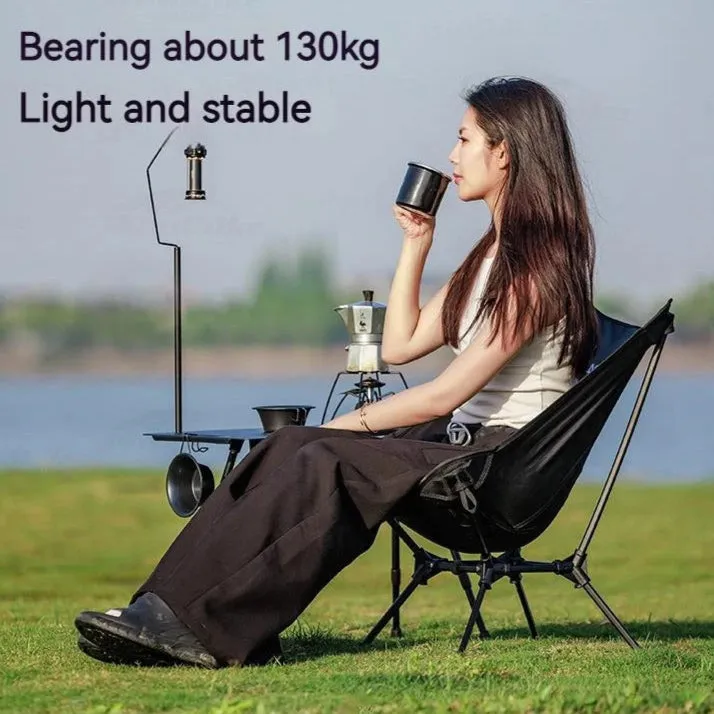 BLACKDOG Ultralight Camping Chair – 830g Portable Folding Moon Chair with Foot Cover