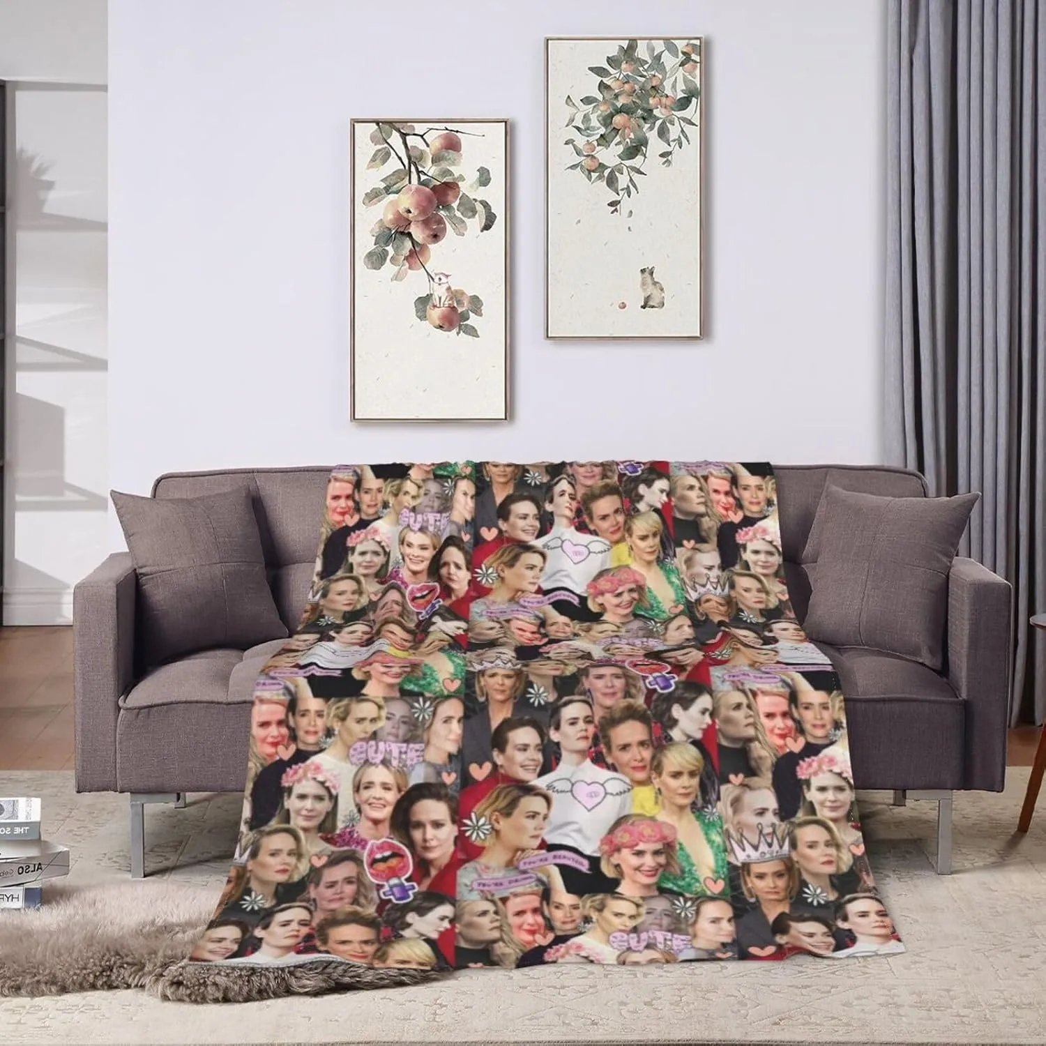 Blanket Sarah Paulson Soft and Warm Lightweight Fluffy Throws Blankets Gift for Beach Yoga Bedroom Living Room Decoration Sofa Camping Trip Dorm Decor All Season