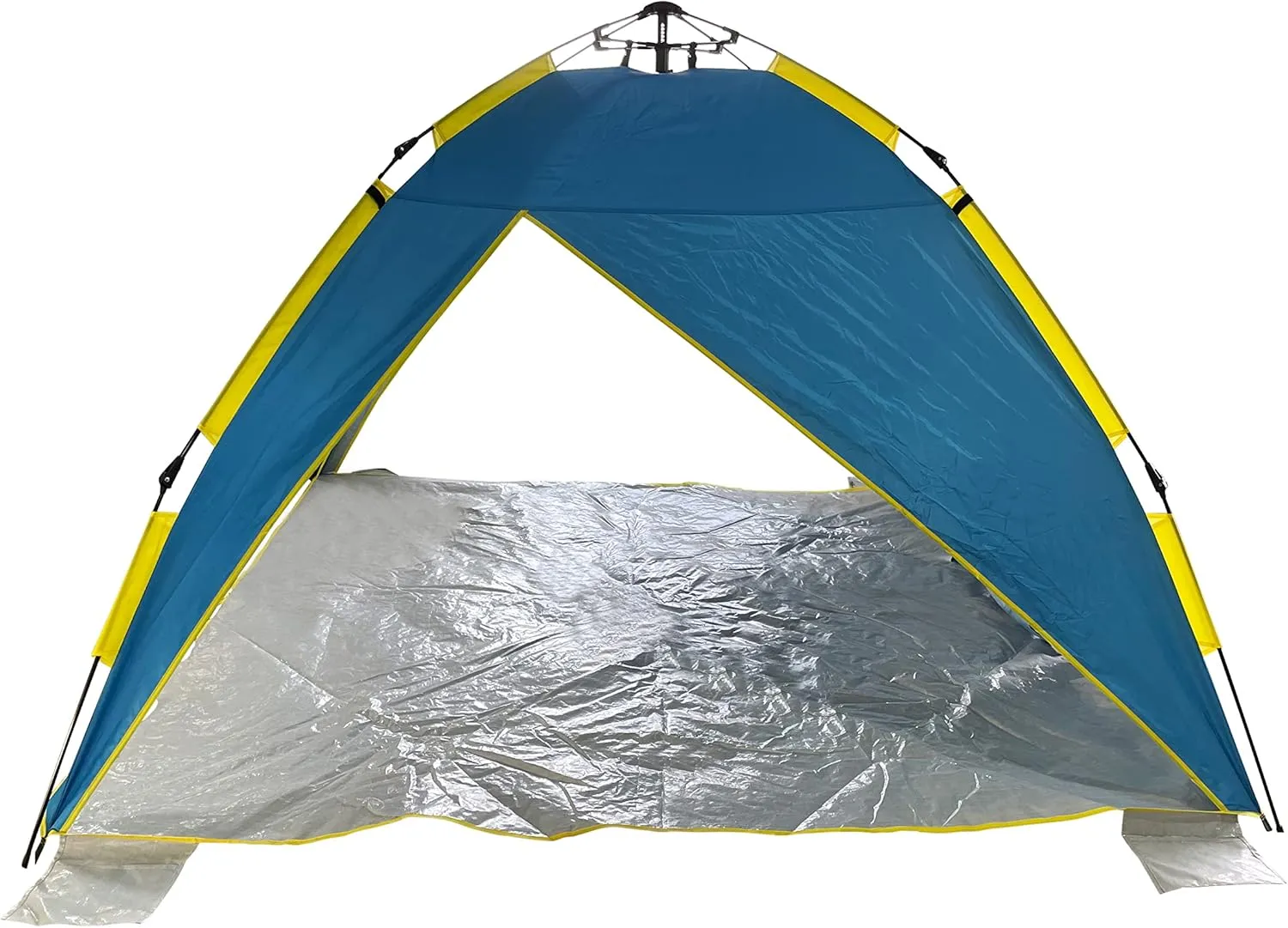 Bliss Hammocks BHT-A39-BY Pop-Up Beach Tent w/Carry Bag for Easy Travel, Sun Protection & Wind Resistant, Waterproof, Lightweight, Durable, Blue and Yellow