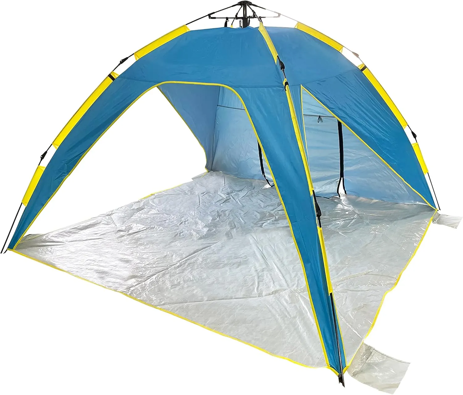 Bliss Hammocks BHT-A39-BY Pop-Up Beach Tent w/Carry Bag for Easy Travel, Sun Protection & Wind Resistant, Waterproof, Lightweight, Durable, Blue and Yellow