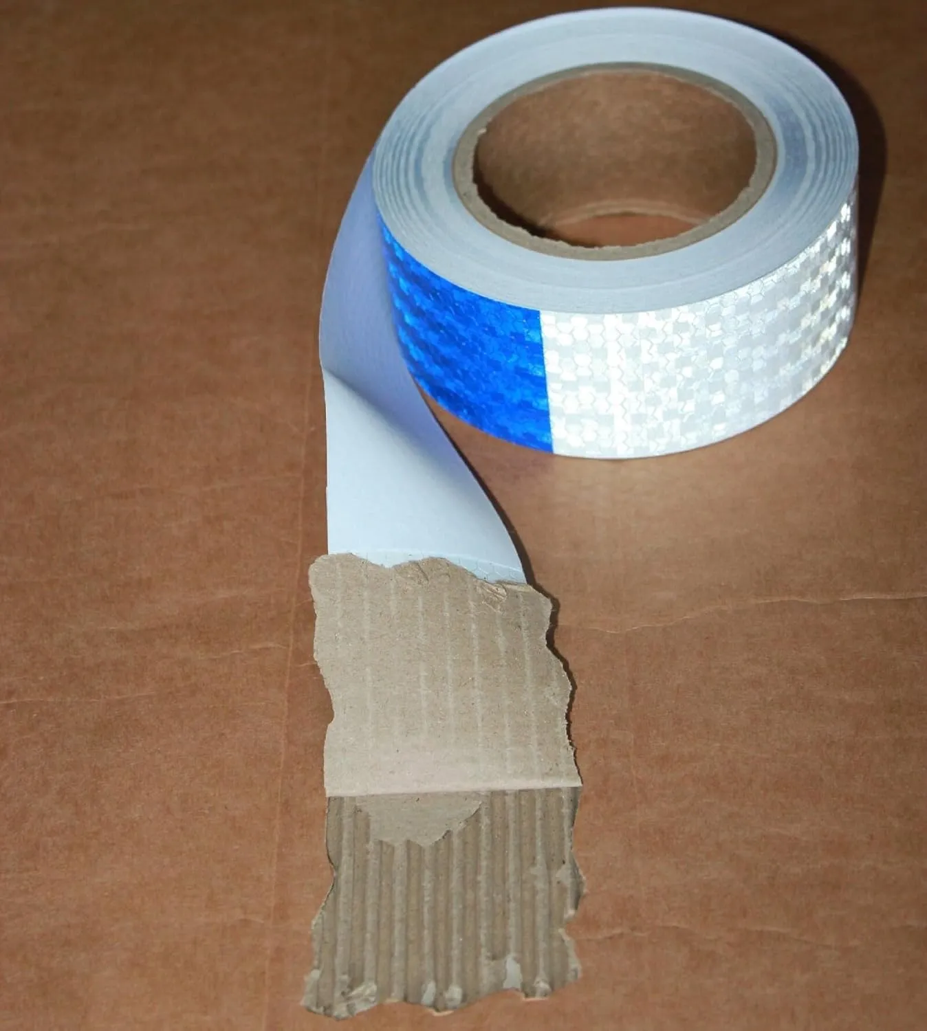 Blue White Reflective Tape 2 inch X 66 feet, Outdoor Waterproof High Visibility Warning Hazard Conspicuity Tape