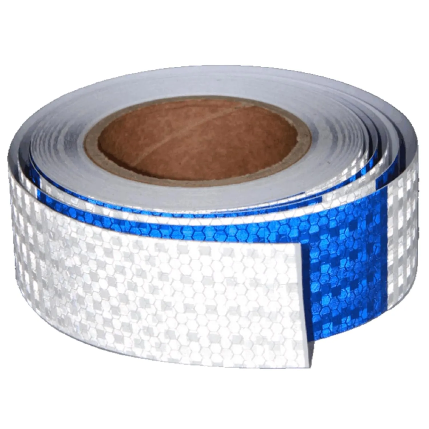 Blue White Reflective Tape 2 inch X 66 feet, Outdoor Waterproof High Visibility Warning Hazard Conspicuity Tape