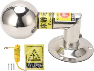 Body Electrostatic Discharge Ball Kit, Wall Mount Touch Human Static Remover L Shape for Chemical Metallurgical