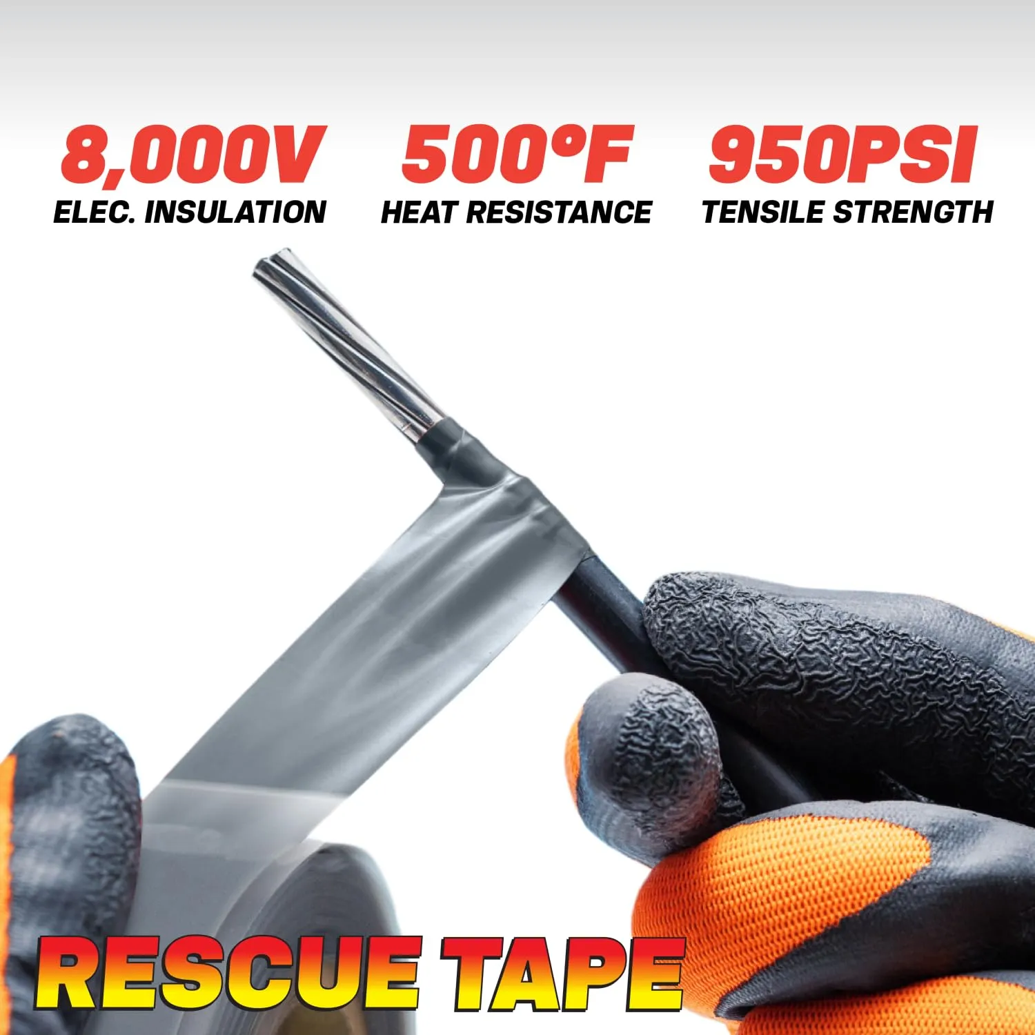 Bond It Rescue Tape, Self-Fusing Silicone Tape, Emergency Plumbing Pipe & Radiator Hose Repair, Electrical Insulation, Waterproof, 950PSI, 1" Width x 36' Length x 0.02" Thick, White