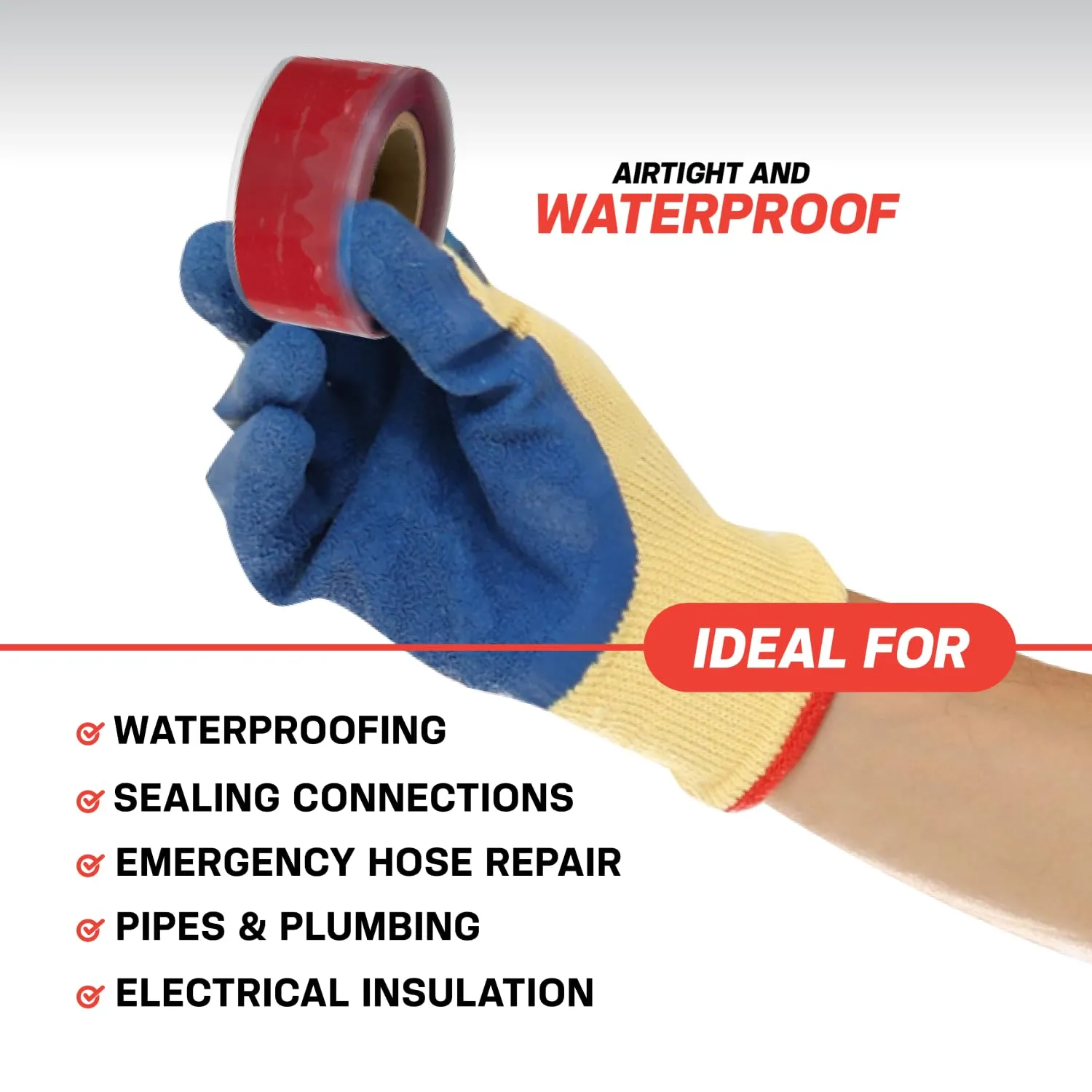 Bond It Rescue Tape, Self-Fusing Silicone Tape, Emergency Plumbing Pipe & Radiator Hose Repair, Electrical Insulation, Waterproof, 950PSI, 1" Width x 36' Length x 0.02" Thick, White