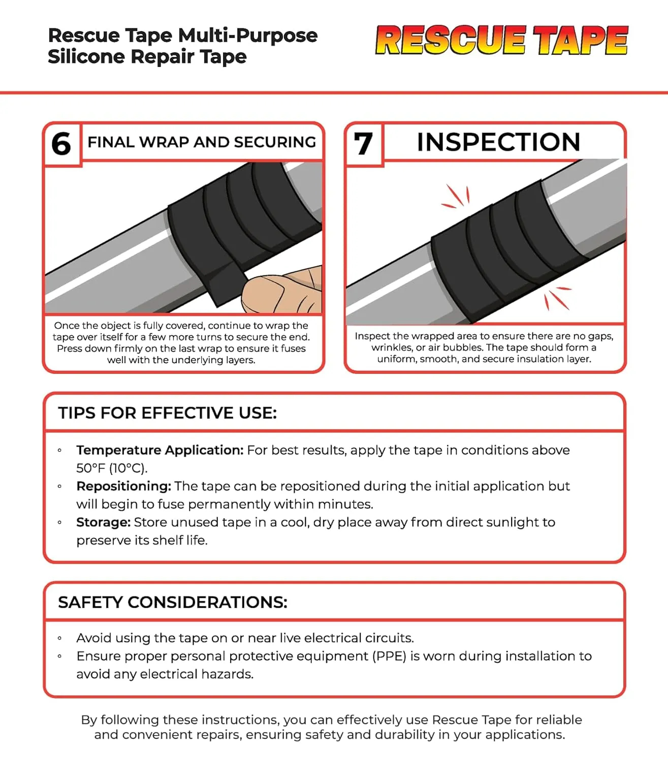 Bond It Rescue Tape, Self-Fusing Silicone Tape, Emergency Plumbing Pipe & Radiator Hose Repair, Electrical Insulation, Waterproof, 950PSI, 1" Width x 36' Length x 0.02" Thick, White