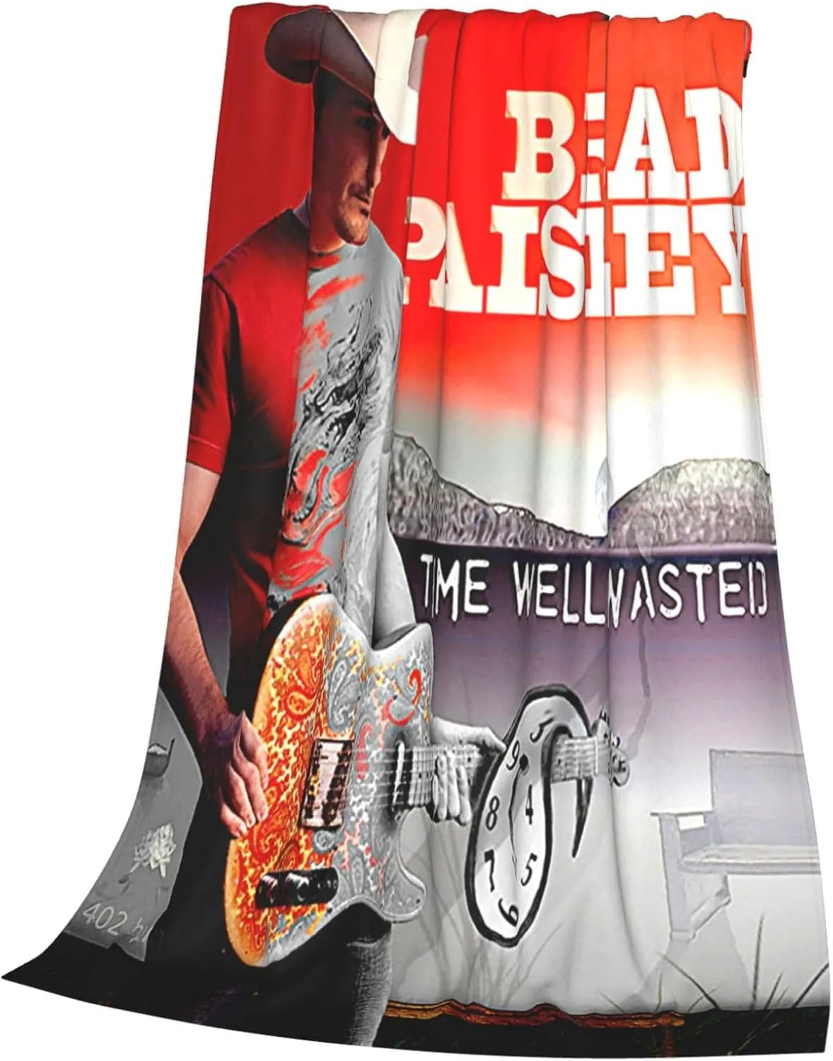 Brad Music Paisley Fleece Throw Blanket Flannel Air Conditioning Quilt for Couch Camping Travel 50"x40"