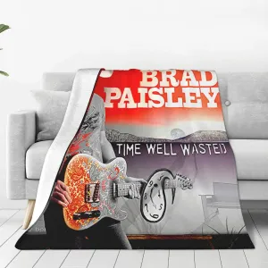 Brad Music Paisley Fleece Throw Blanket Flannel Air Conditioning Quilt for Couch Camping Travel 50"x40"