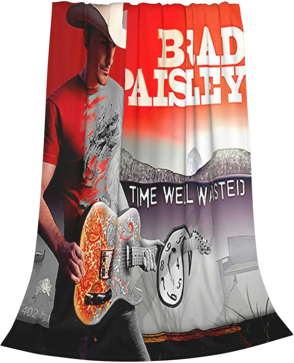 Brad Music Paisley Fleece Throw Blanket Flannel Air Conditioning Quilt for Couch Camping Travel 50"x40"