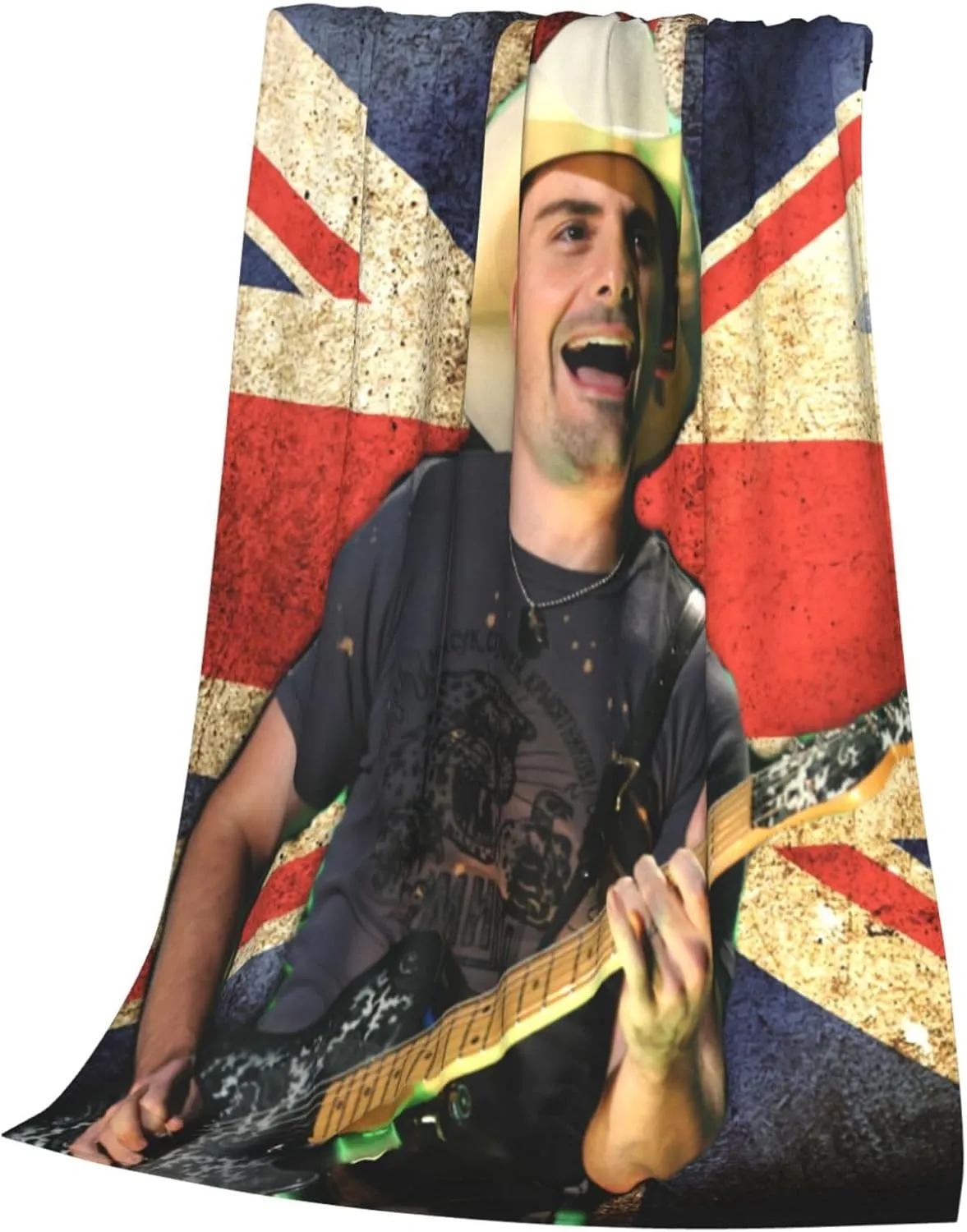 Brad Music Paisley Fleece Throw Blanket Flannel Air Conditioning Quilt for Couch Camping Travel 60"x50"