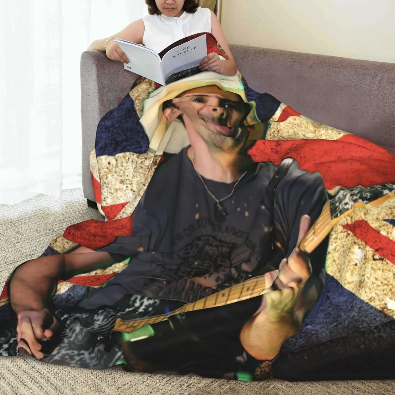 Brad Music Paisley Fleece Throw Blanket Flannel Air Conditioning Quilt for Couch Camping Travel 60"x50"