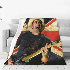 Brad Music Paisley Fleece Throw Blanket Flannel Air Conditioning Quilt for Couch Camping Travel 60"x50"