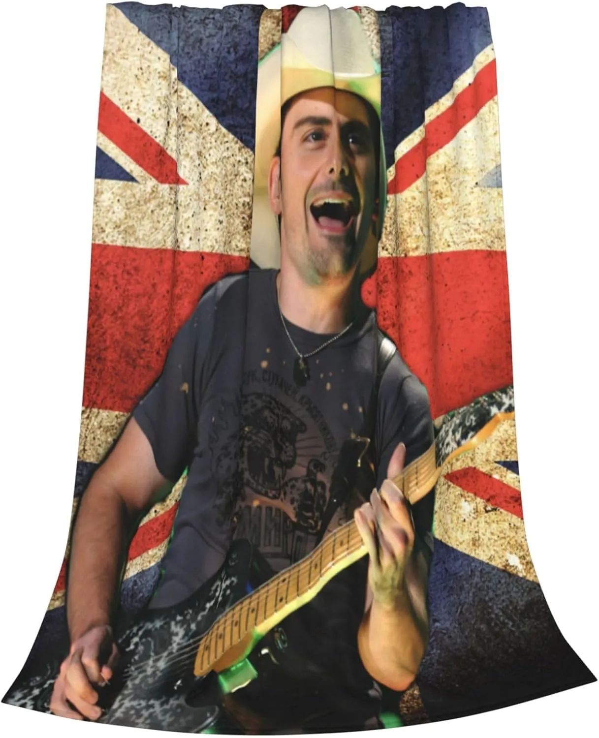 Brad Music Paisley Fleece Throw Blanket Flannel Air Conditioning Quilt for Couch Camping Travel 60"x50"