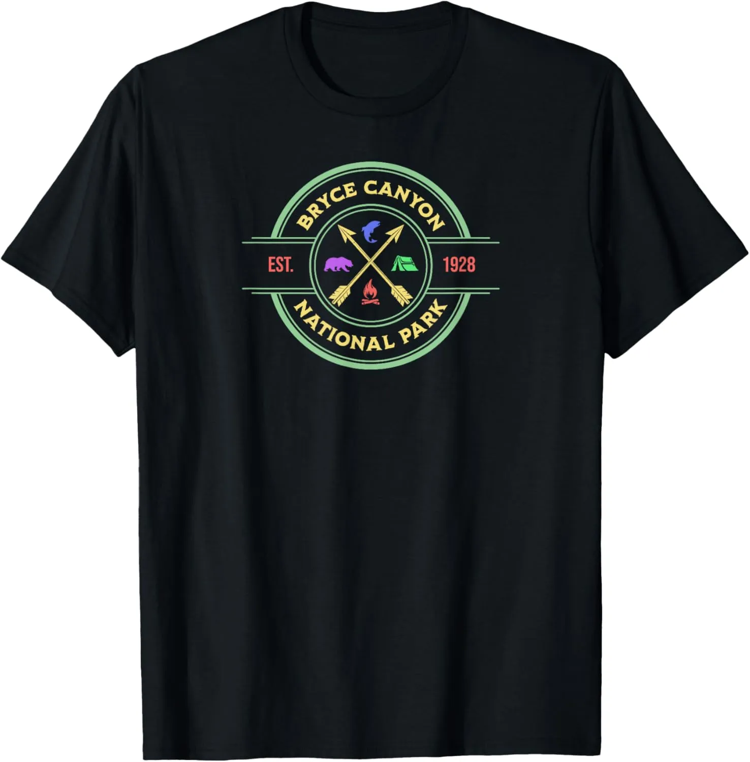 Bryce Canyon National Park Rustic Style Logo Camping Hiking T-Shirt