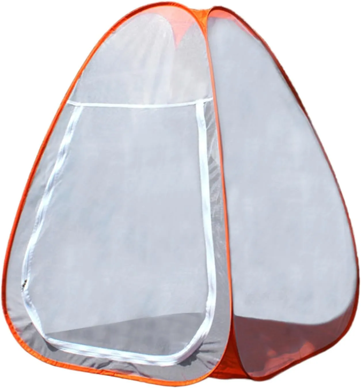Buddhist Meditation Tent, Single Mesh Net, Instant Setup, Bug-Free, Portable, Orange