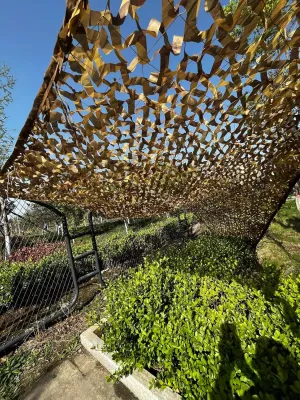 Camo Netting Roll 60% Uv Resistant,Sand Camouflage Net Like Leaves,Professional Camo Net for Kids,Hide,Camping,Garden, Military,Tents,White-6×10m(236 * 394in)