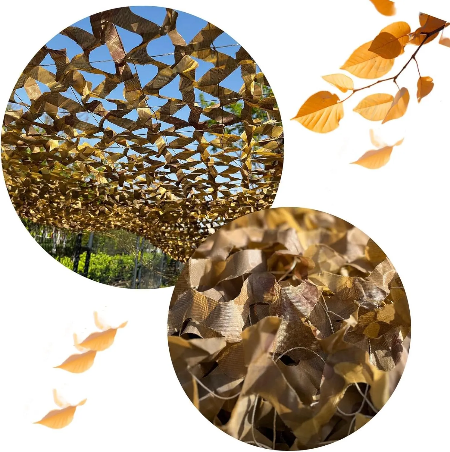 Camo Netting Roll 60% Uv Resistant,Sand Camouflage Net Like Leaves,Professional Camo Net for Kids,Hide,Camping,Garden, Military,Tents,White-6×10m(236 * 394in)