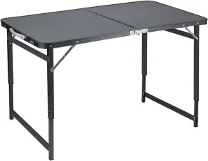 Camp Tables Portable Foldable, Aluminum Dining Table, Adjustable Height, Foldable Table and Chairs for Camping, Picnic, BBQ (Color : A)