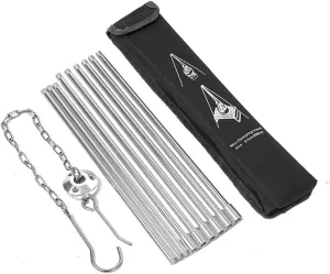 Campfire Tripod Camping Tripod Campfire Cooking Dutch Oven Tripod Folding Grill Stand Tripod Aluminium Alloy Stove Tripod for Dutch Ovens, Coffee Pots, Tea Pots, Silver