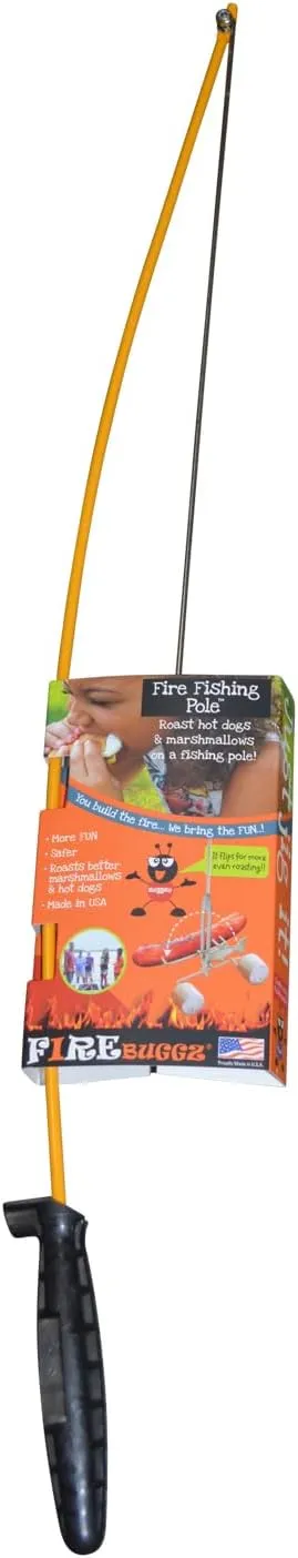 Camping Accessories - Campfire Fishing Pole Roaster - Funny Marshmallow And Hot Dog Roasting Sticks For Campfire, Yellow