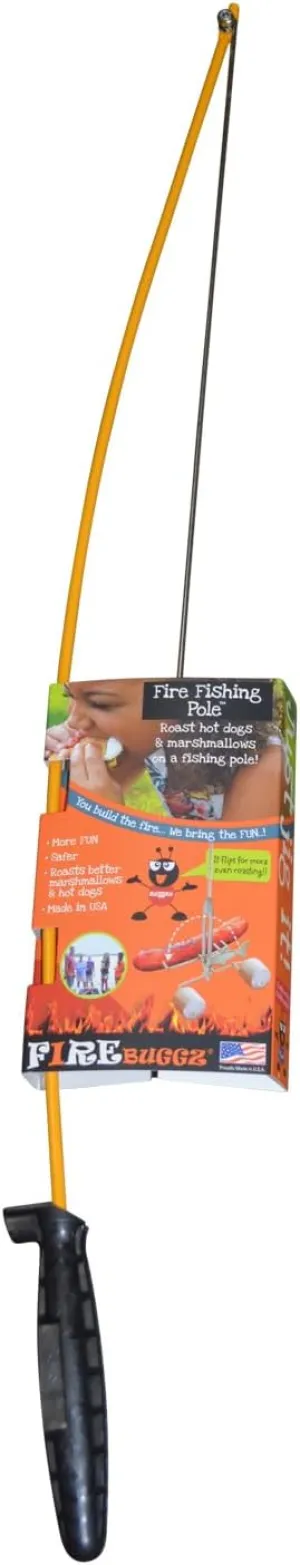 Camping Accessories - Campfire Fishing Pole Roaster - Funny Marshmallow And Hot Dog Roasting Sticks For Campfire, Yellow