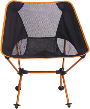 Camping Accessory Outdoor Portable Folding Camping Chair Light Fishing Beach Chair Aviation Aluminum Alloy Backrest Recliner (Color : Orange)
