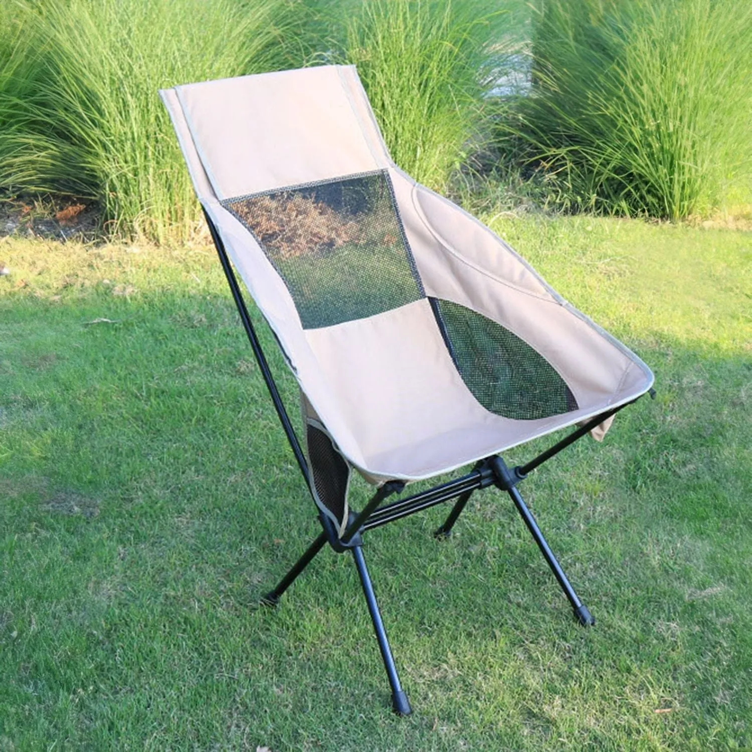 Camping Bag Chair with (Beige) Storage KILIROO Huge savings Customer-endorsed Folding