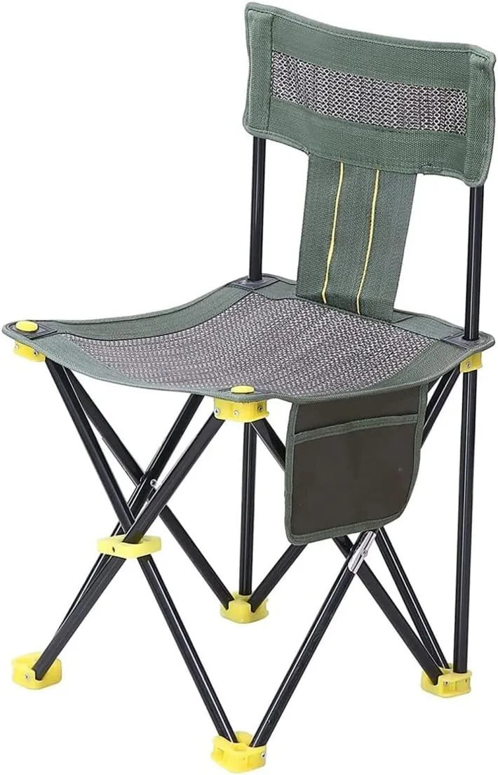 Camping Chair Camp Chair Breathable Outdoor Mesh Chair Portable Beach Fishing Chair Stool with Side Pocket Portable Storage s Outdoor Fishing Chair