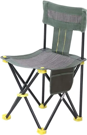 Camping Chair Camp Chair Breathable Outdoor Mesh Chair Portable Beach Fishing Chair Stool with Side Pocket Portable Storage s Outdoor Fishing Chair