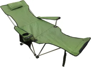 Camping Chair Camp Chair Camping Lounge Chair Portable Reclining Camping Chair Folding Seat with Footrest with Headrest Storage Bag Folding Chairs Outdoor Fishing Chair (Color : Grün, Size