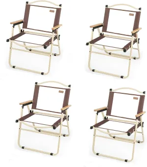 Camping Chair, Folding Chair 4-Piece Portable Mesh Breathable Backrest Chair Suitable for Outdoor Camping Sports Beach Outdoor
