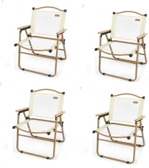 Camping Chair, Folding Chair 4-Piece Portable Mesh Breathable Backrest Chair Suitable for Outdoor Camping Sports Beach Outdoor