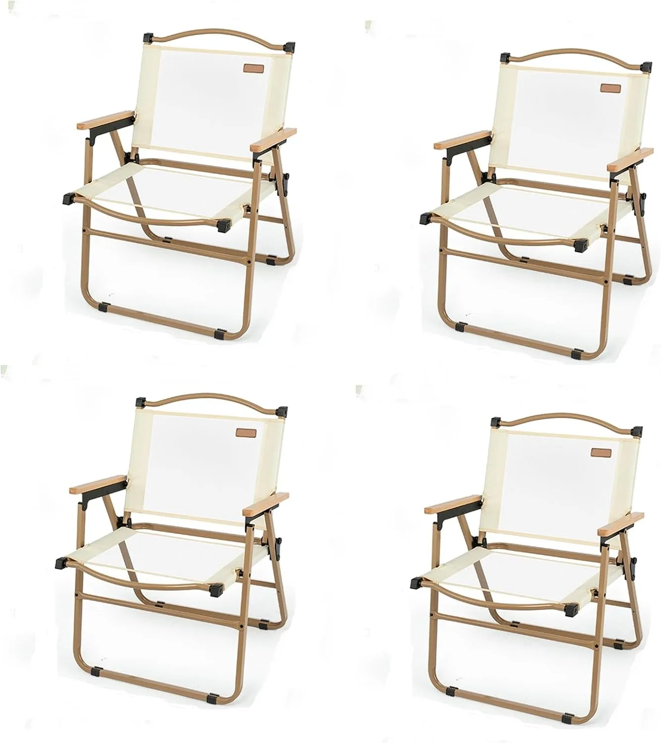 Camping Chair, Folding Chair 4-Piece Portable Mesh Breathable Backrest Chair Suitable for Outdoor Camping Sports Beach Outdoor